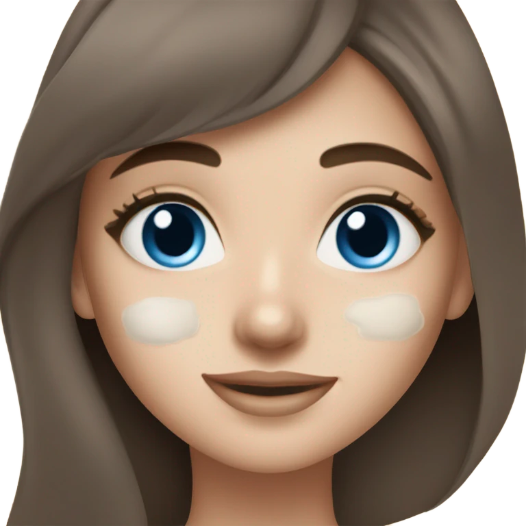 White Skin care on white freackles skin of a brunett blue eyes girl  emoji