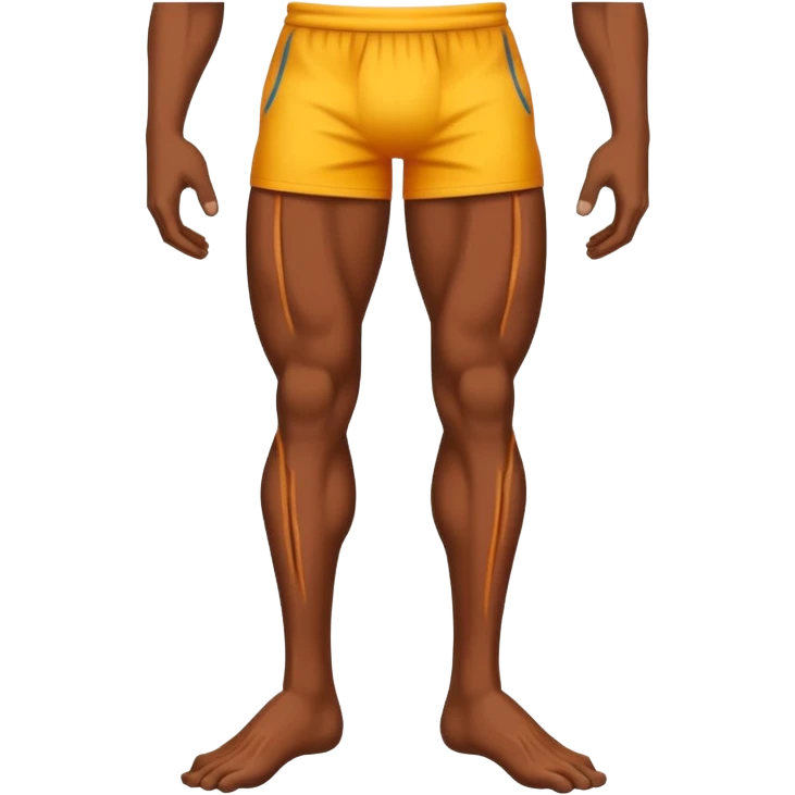 Emoji-style illustration of a single muscular and defined human leg, showing visible muscle lines and a strong, shredded look. Isolated from the body. Smooth, clean vector emoji style, bright flat colors, bold outlines, minimal shading, rounded shapes, high-resolution emoji aesthetic. emoji
