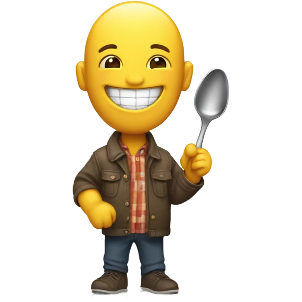 Emoji holding spoon and lighter emoji