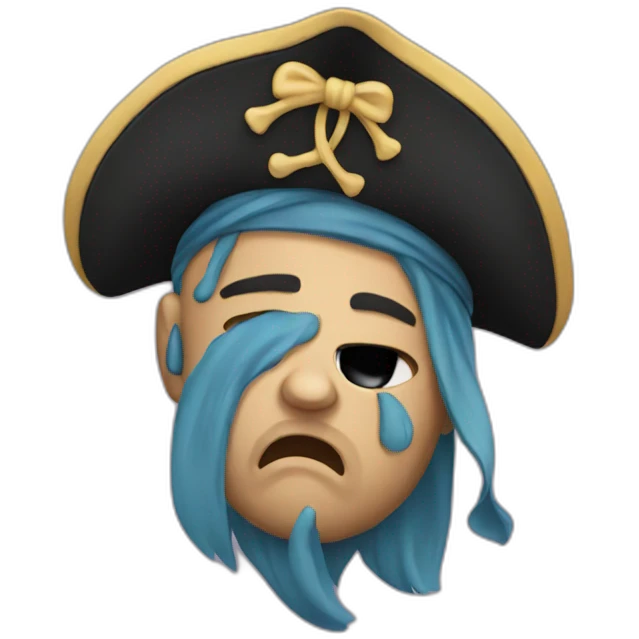 Crying pirate emoji