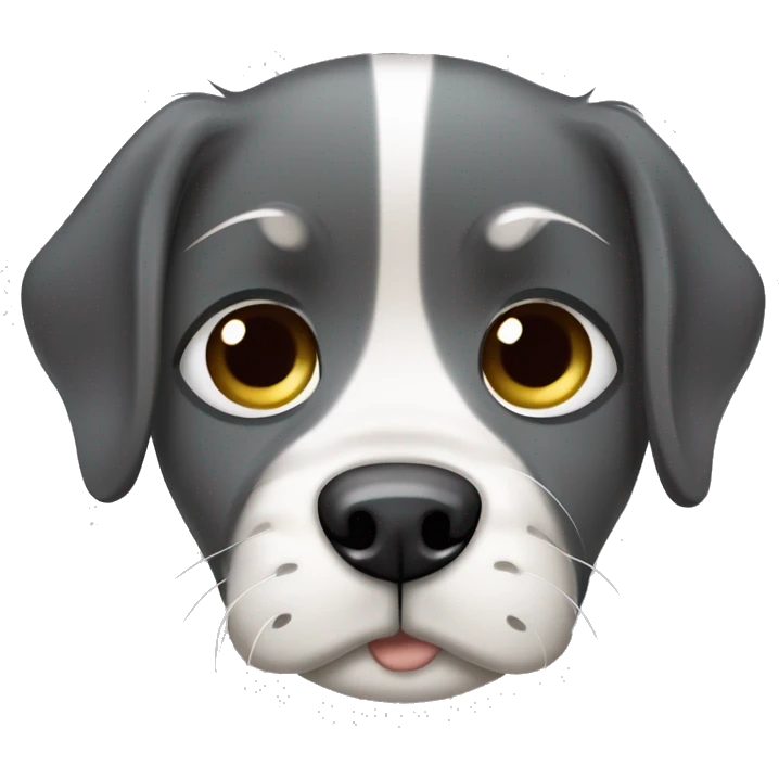 Um emoji de um cachorro com uma expressão triste ou desconfortável, talvez com as orelhas abaixadas e os olhos fechados, como se estivesse gemendo. emoji