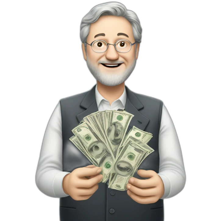 silly kolomoisky with money in hands emoji