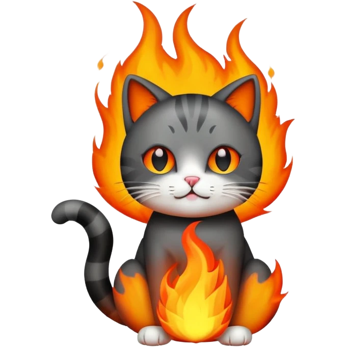 cat on fire emoji