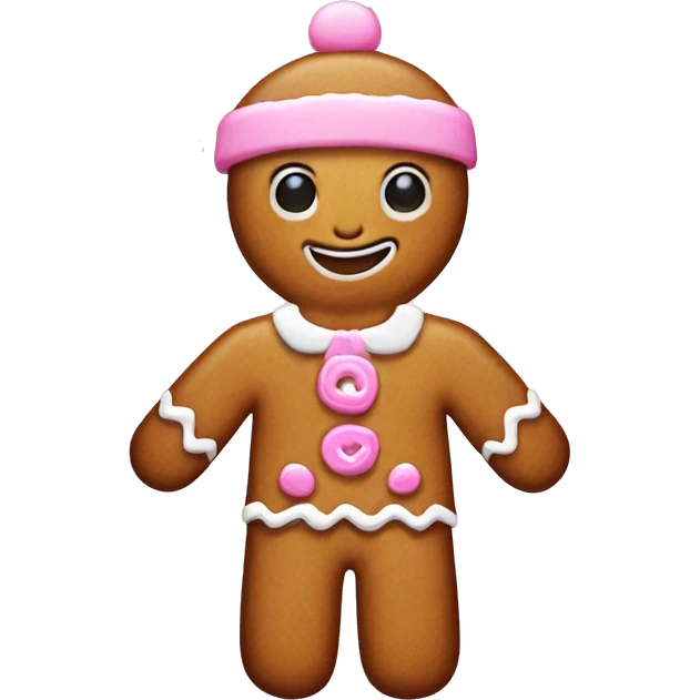 Gingerbread man pink emoji