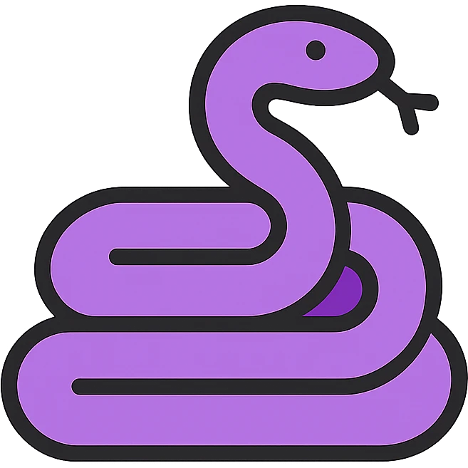 coiled purple snake, minimal design emoji