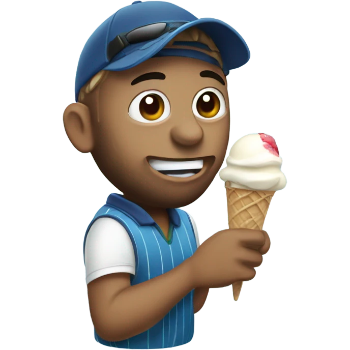 cricket player eating ice cream  emoji