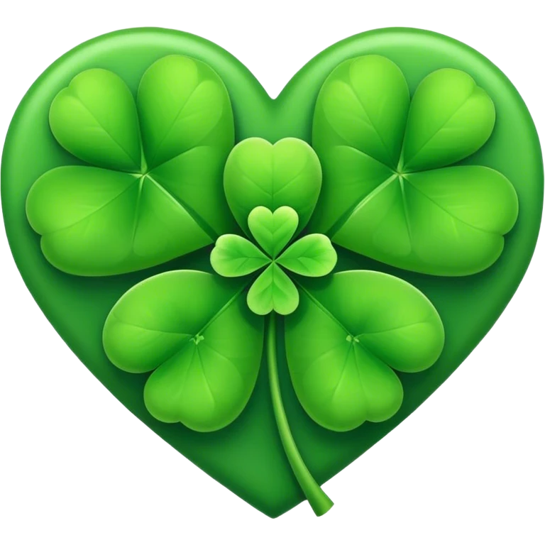 green clover in heart shape emoji
