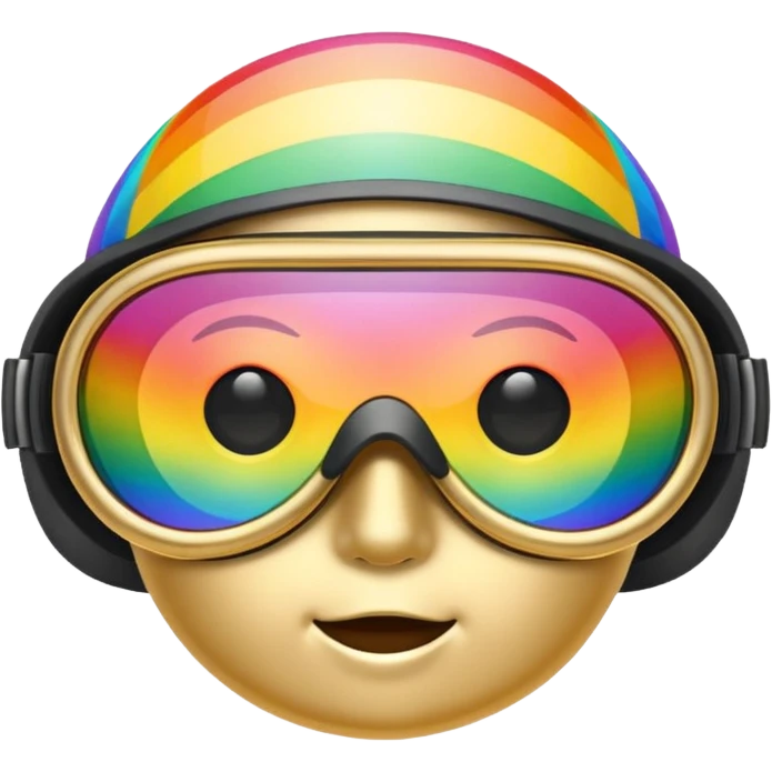 gold simulation rainbow visor goggles emoji