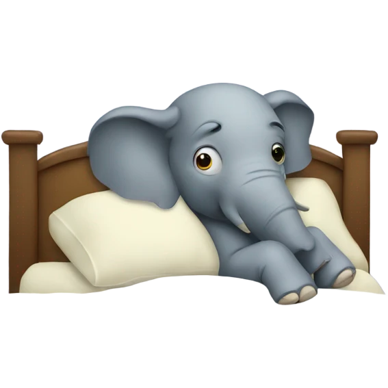 Sick elephant in bed emoji