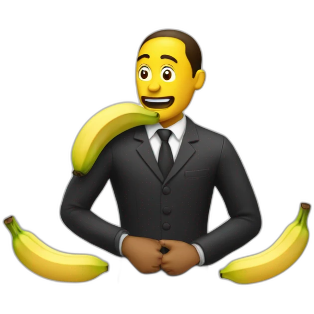 homme noir qui mange une banane emoji