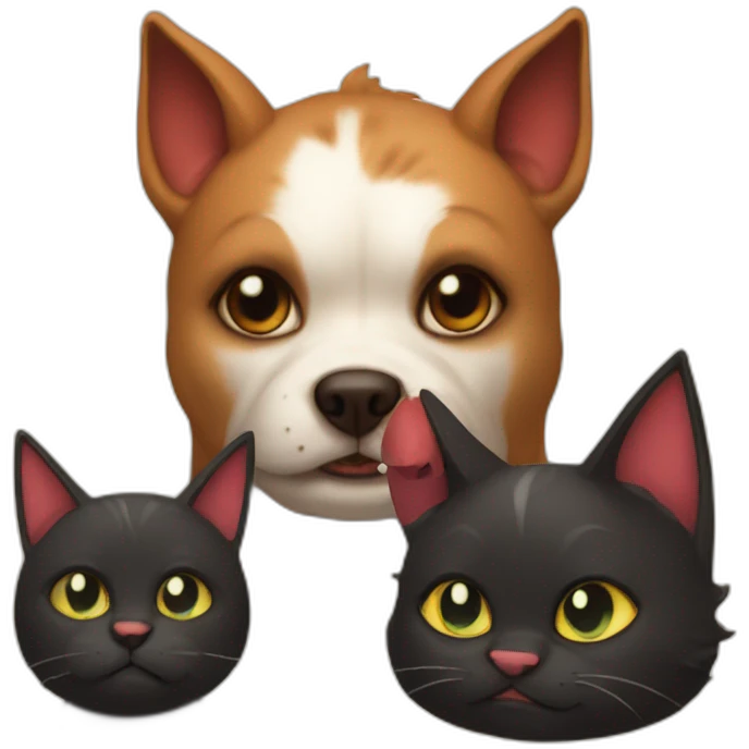 dog and cat as devils emoji
