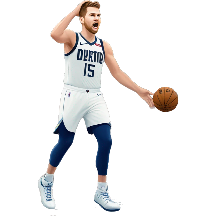 Luka Dončić shooting a three  emoji