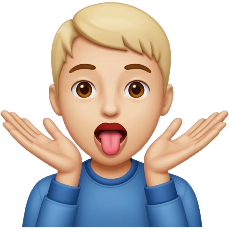 tongue out with hands out emoji