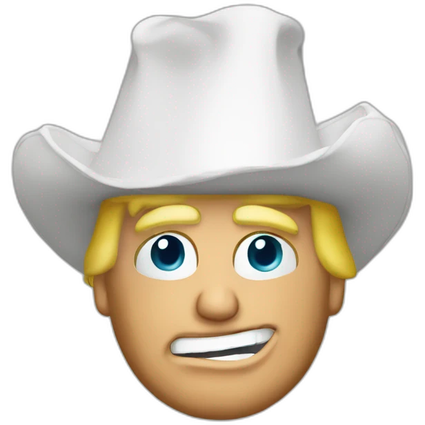 Donald Trump with inverted funnel as a hat emoji