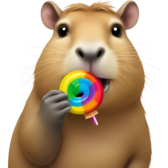 capybara eating a lollipop emoji