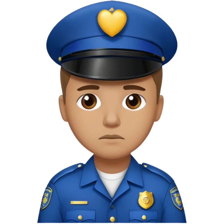 Policia con el corazón roto triste emoji