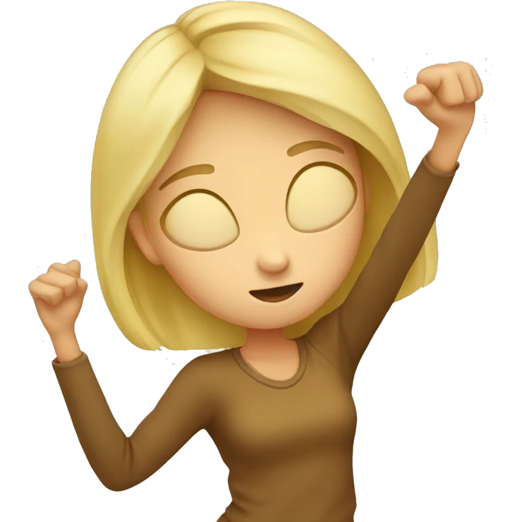 blonde girl doing dab emoji