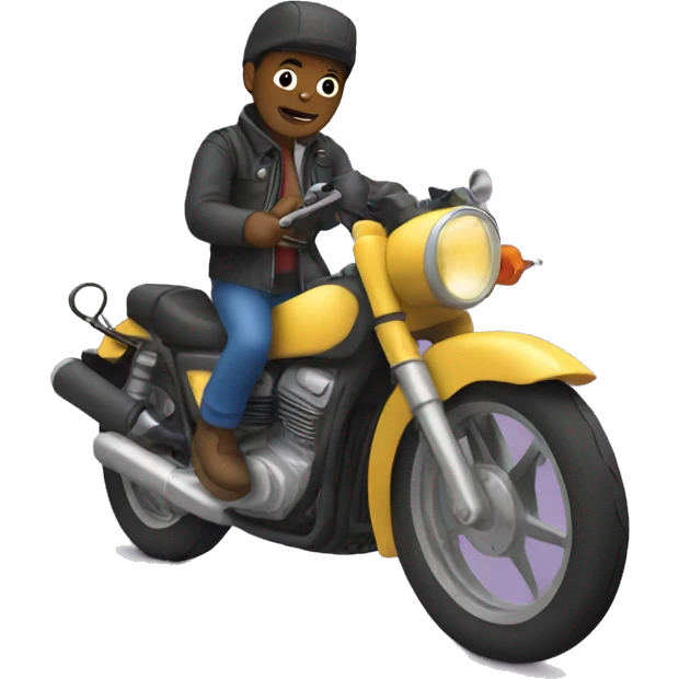 Chat sur une moto  emoji