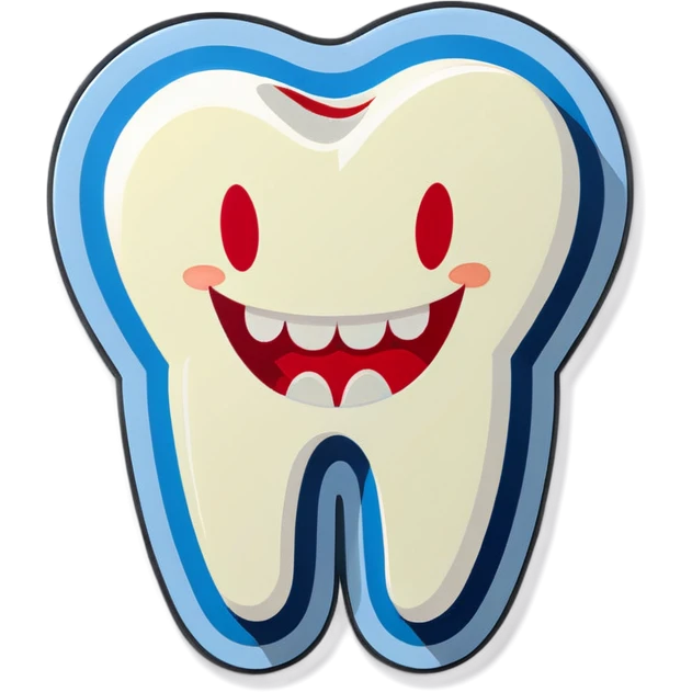 Smiling tooth emoji