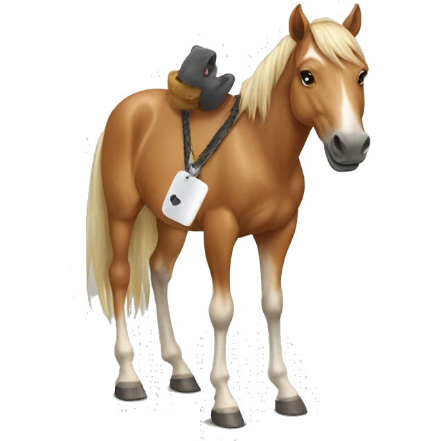 Horse with mouse on back emoji