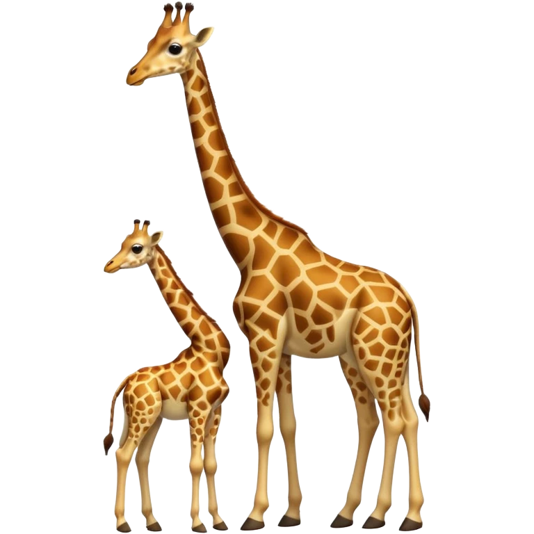 High resolution giraffe with its baby emoji