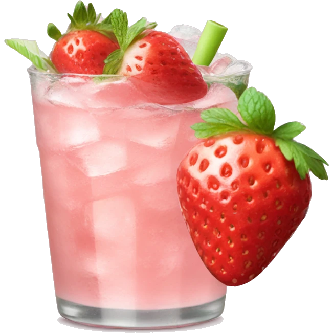 Pastel pink mojito strawberry  emoji