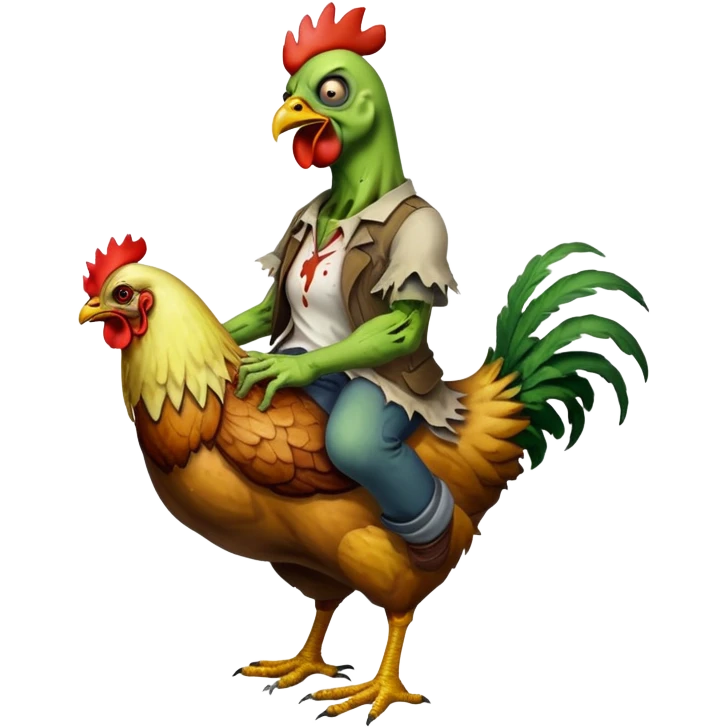 Zombie riding a chicken  emoji