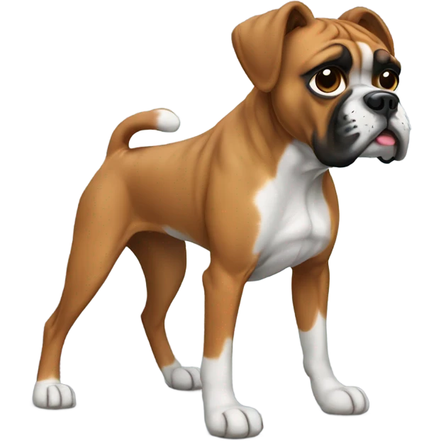 boxer dog with boxer outfit emoji