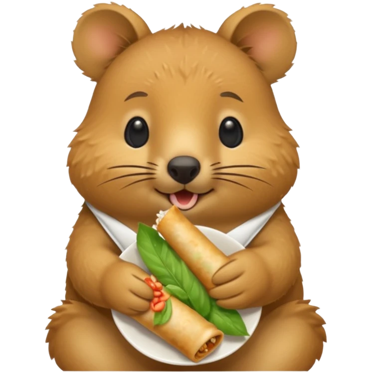 quokka eating spring roll emoji