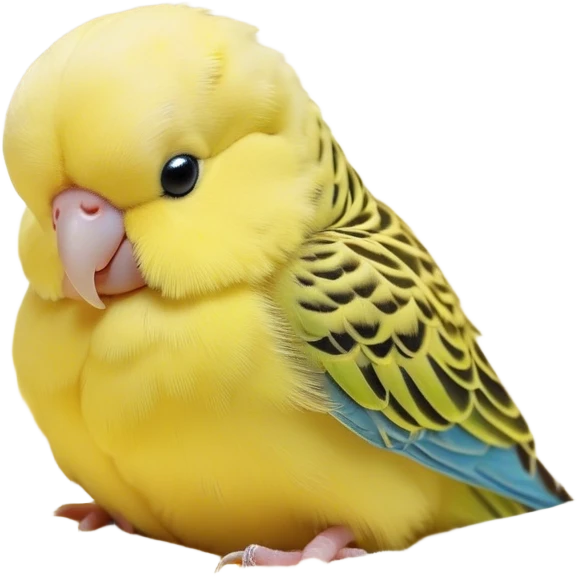 Meme-Worthy Cute Sleeping Yellow Budgie Portrait Emoji, Head resting peacefully with a contented smile, showcasing a petite, delicate build and a luxuriously soft yellow feathered fur, eyes shut in a serene nap, Simplified yet hilariously adorable features, highly detailed, glowing with a soft, drowsy light, high shine, relaxed and utterly lovable, stylized with an air of playful laziness, bright and heartwarming, soft glowing outline, capturing the essence of a comically sleepy budgie, so meme-worthy it feels like it could instantly become the next viral sensation of adorable slumber! emoji