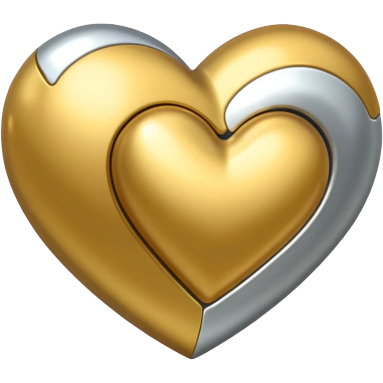 Gold and silver heart emoji