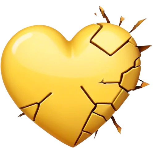 Broken heart yellow emoji