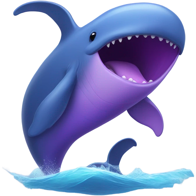 Blue whale purple, open mouth emoji