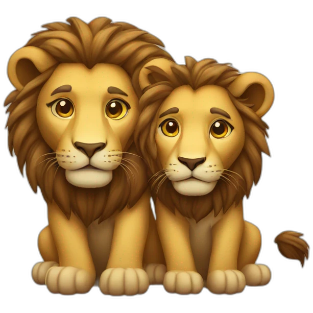 Lion couple emoji