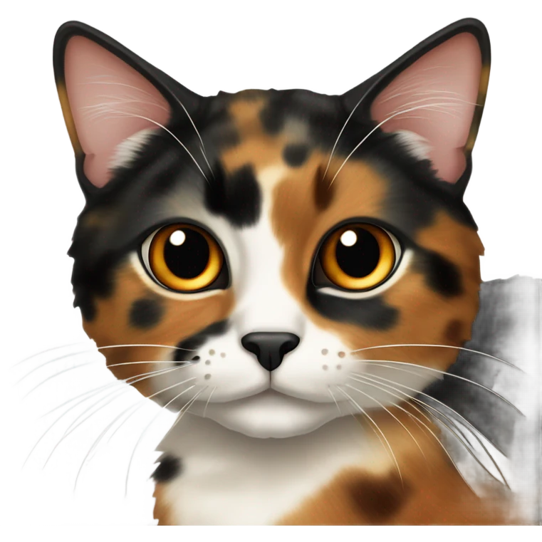 Tortoiseshell cat with white  emoji