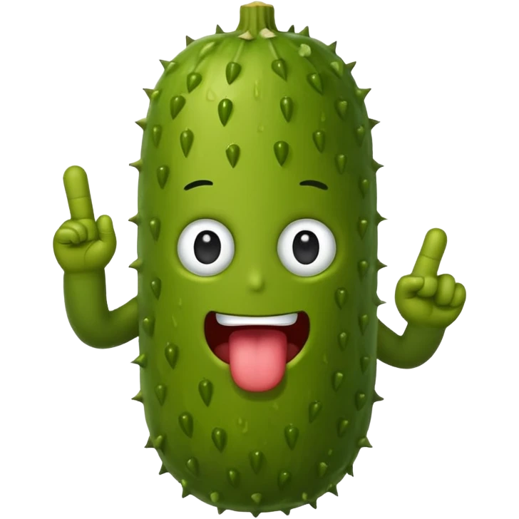 Pickle middle finger emoji