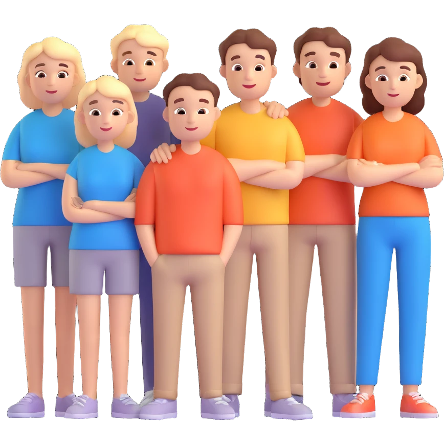 a kpop group, group pose emoji