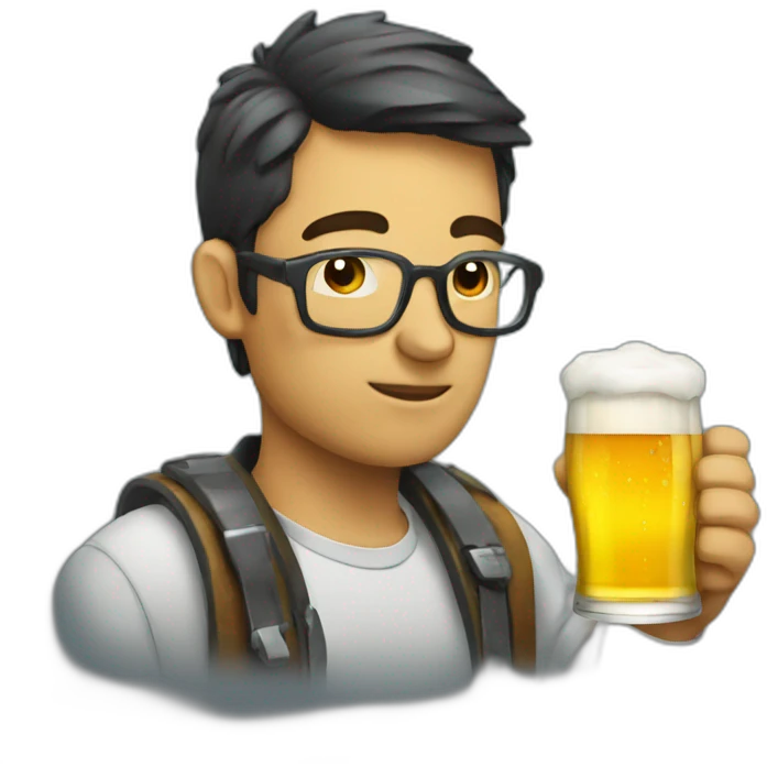 programmer drinking beer emoji