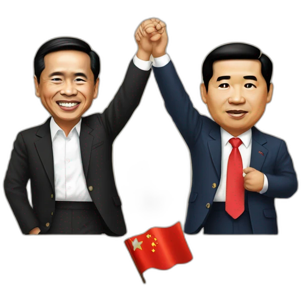 President Jokowi holding xie jinping emoji