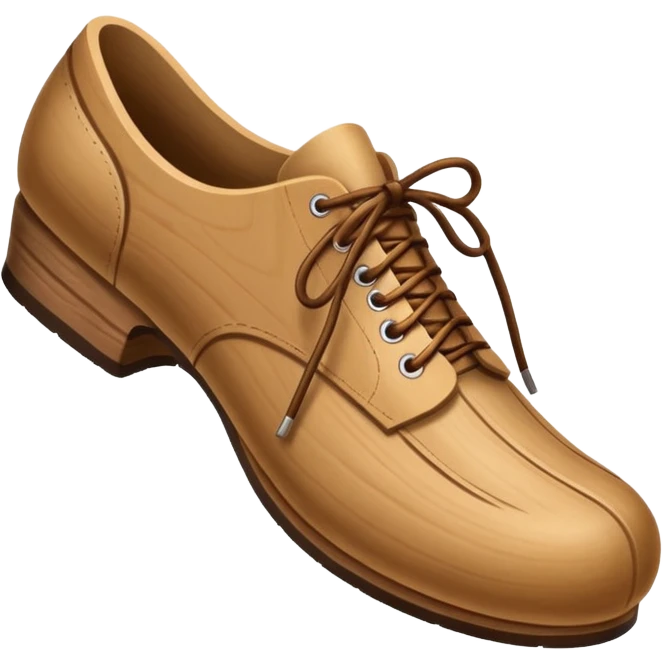 Un zapato de madera estilo Polonia . El zapato está tallado a mano. Pero de madera  peo que no tenga cordon emoji