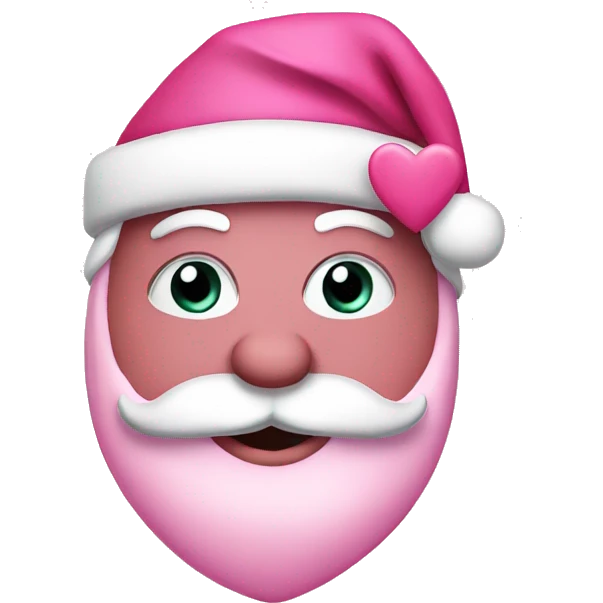 pink santa with hearts emoji
