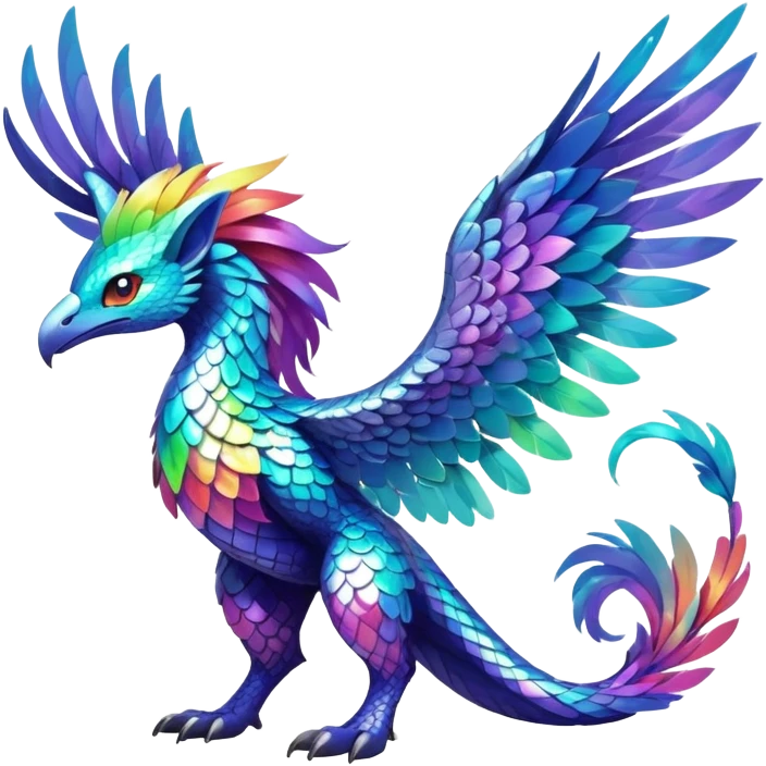 Elemental Exotic Colorful Fantasy Pokémon-Fakémon-hybrid-creature (full body) emoji
