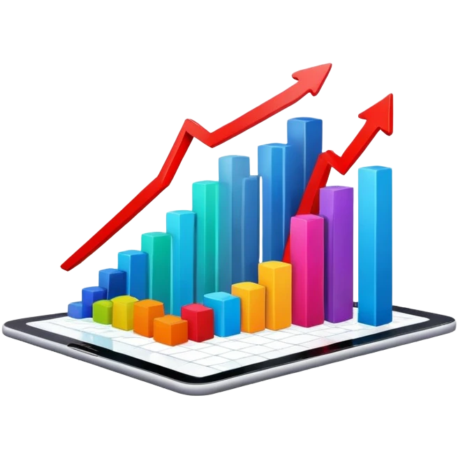 business chart with rising statistics emoji