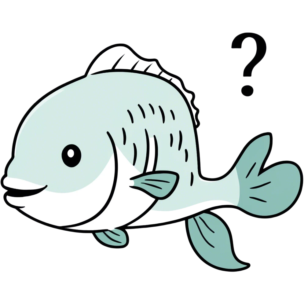 Cod next to a question mark emoji