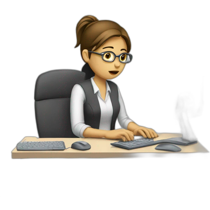 tired computer worker WOMEN emoji