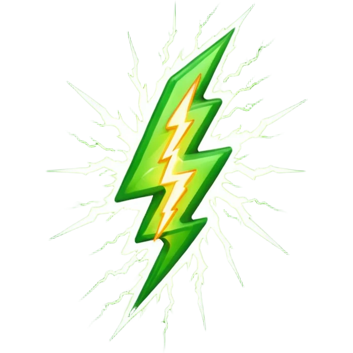 make warm light Green lightning emoji