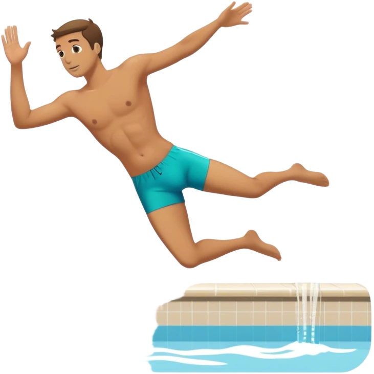 un hombre tirandose a una piscina emoji