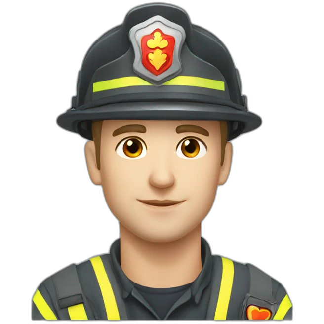 Ukrainian fireman in love emoji