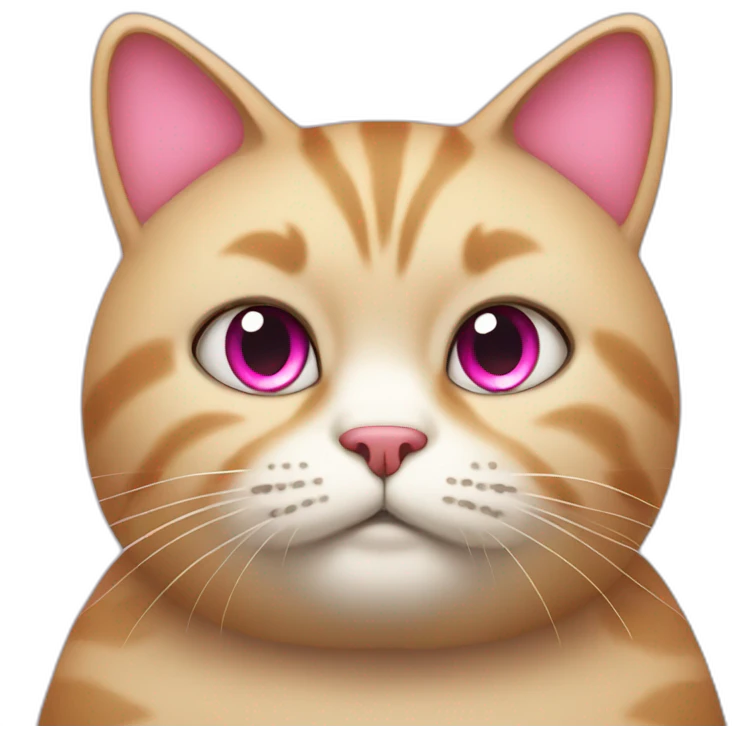 Fat cat with pink eyes emoji