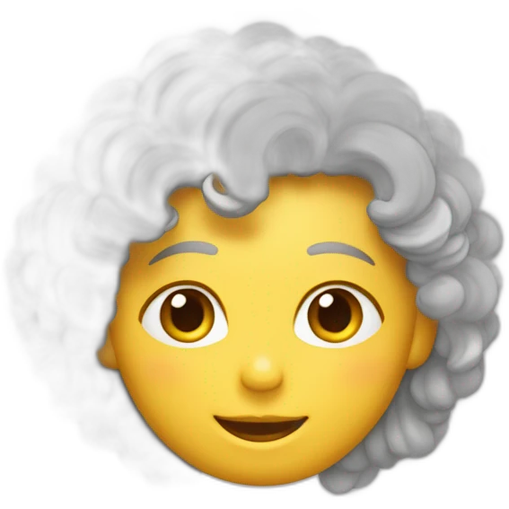 cheveux bouclés vers l’avant  emoji